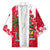 Antigua and Barbuda Christmas Kimono with Santa Pineapple Palm Tree Parrot and Gift Design - Wonder Print Shop