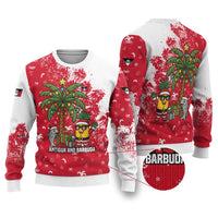 Antigua and Barbuda Christmas Ugly Christmas Sweater with Santa Pineapple Palm Tree Parrot and Gift Design - Wonder Print Shop