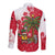Antigua and Barbuda Christmas Long Sleeve Button Shirt with Santa Pineapple Palm Tree Parrot and Gift Design - Wonder Print Shop