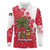 Antigua and Barbuda Christmas Long Sleeve Polo Shirt with Santa Pineapple Palm Tree Parrot and Gift Design - Wonder Print Shop