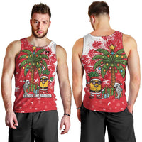 Antigua and Barbuda Christmas Men Tank Top with Santa Pineapple Palm Tree Parrot and Gift Design - Wonder Print Shop