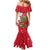 Antigua and Barbuda Christmas Mermaid Dress with Santa Pineapple Palm Tree Parrot and Gift Design - Wonder Print Shop