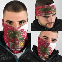 Antigua and Barbuda Christmas Neck Gaiter with Santa Pineapple Palm Tree Parrot and Gift Design - Wonder Print Shop