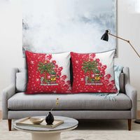 Antigua and Barbuda Christmas Pillow Cover with Santa Pineapple Palm Tree Parrot and Gift Design - Wonder Print Shop