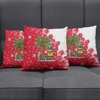 Antigua and Barbuda Christmas Pillow Cover with Santa Pineapple Palm Tree Parrot and Gift Design - Wonder Print Shop