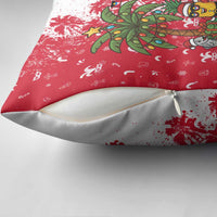 Antigua and Barbuda Christmas Pillow Cover with Santa Pineapple Palm Tree Parrot and Gift Design - Wonder Print Shop