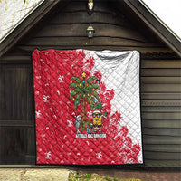 Antigua and Barbuda Christmas Quilt with Santa Pineapple Palm Tree Parrot and Gift Design - Wonder Print Shop