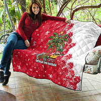 Antigua and Barbuda Christmas Quilt with Santa Pineapple Palm Tree Parrot and Gift Design - Wonder Print Shop