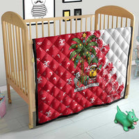 Antigua and Barbuda Christmas Quilt with Santa Pineapple Palm Tree Parrot and Gift Design - Wonder Print Shop