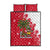 Antigua and Barbuda Christmas Quilt Bed Set with Santa Pineapple Palm Tree Parrot and Gift Design - Wonder Print Shop