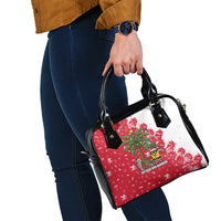 Antigua and Barbuda Christmas Shoulder Handbag with Santa Pineapple Palm Tree Parrot and Gift Design - Wonder Print Shop