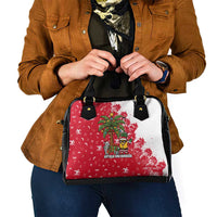 Antigua and Barbuda Christmas Shoulder Handbag with Santa Pineapple Palm Tree Parrot and Gift Design - Wonder Print Shop