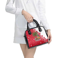 Antigua and Barbuda Christmas Shoulder Handbag with Santa Pineapple Palm Tree Parrot and Gift Design - Wonder Print Shop