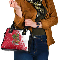 Antigua and Barbuda Christmas Shoulder Handbag with Santa Pineapple Palm Tree Parrot and Gift Design - Wonder Print Shop