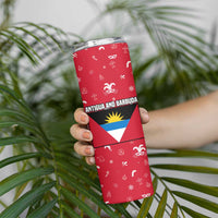 Antigua and Barbuda Christmas Skinny Tumbler with Santa Pineapple Palm Tree Parrot and Gift Design - Wonder Print Shop