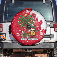 Antigua and Barbuda Christmas Spare Tire Cover with Santa Pineapple Palm Tree Parrot and Gift Design - Wonder Print Shop