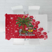 Antigua and Barbuda Christmas Tablecloth with Santa Pineapple Palm Tree Parrot and Gift Design - Wonder Print Shop