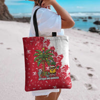 Antigua and Barbuda Christmas Tote Bag with Santa Pineapple Palm Tree Parrot and Gift Design - Wonder Print Shop