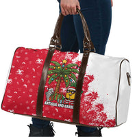 Antigua and Barbuda Christmas Travel Bag with Santa Pineapple Palm Tree Parrot and Gift Design - Wonder Print Shop
