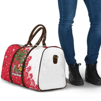 Antigua and Barbuda Christmas Travel Bag with Santa Pineapple Palm Tree Parrot and Gift Design - Wonder Print Shop