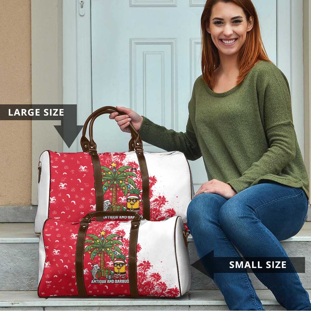 Antigua and Barbuda Christmas Travel Bag with Santa Pineapple Palm Tree Parrot and Gift Design - Wonder Print Shop