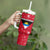 Antigua and Barbuda Christmas Tumbler With Handle with Santa Pineapple Palm Tree Parrot and Gift Design - Wonder Print Shop