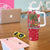 Antigua and Barbuda Christmas Tumbler With Handle with Santa Pineapple Palm Tree Parrot and Gift Design - Wonder Print Shop