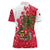 Antigua and Barbuda Christmas Women Polo Shirt with Santa Pineapple Palm Tree Parrot and Gift Design - Wonder Print Shop