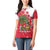 Antigua and Barbuda Christmas Women Polo Shirt with Santa Pineapple Palm Tree Parrot and Gift Design - Wonder Print Shop