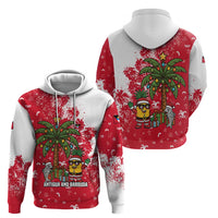 Antigua and Barbuda Christmas Zip Hoodie with Santa Pineapple Palm Tree Parrot and Gift Design - Wonder Print Shop