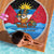 Antigua and Barbuda Christmas Beach Blanket with Santa Sailboat Island Flag and Tropical Gift Design - Wonder Print Shop
