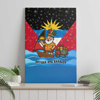 Antigua and Barbuda Christmas Canvas Wall Art with Santa Sailboat Island Flag and Tropical Gift Design - Wonder Print Shop