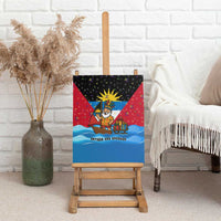 Antigua and Barbuda Christmas Canvas Wall Art with Santa Sailboat Island Flag and Tropical Gift Design - Wonder Print Shop