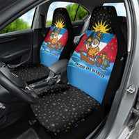 Antigua and Barbuda Christmas Car Seat Cover with Santa Sailboat Island Flag and Tropical Gift Design - Wonder Print Shop