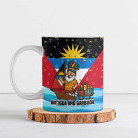 Antigua and Barbuda Christmas Ceramic Mug with Santa Sailboat Island Flag and Tropical Gift Design - Wonder Print Shop