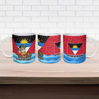 Antigua and Barbuda Christmas Ceramic Mug with Santa Sailboat Island Flag and Tropical Gift Design - Wonder Print Shop