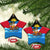 Antigua and Barbuda Christmas Ceramic Ornament with Santa Sailboat Island Flag and Tropical Gift Design - Wonder Print Shop