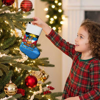 Antigua and Barbuda Christmas Stocking with Santa Sailboat Island Flag and Tropical Gift Design - Wonder Print Shop