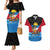 Antigua and Barbuda Christmas Couples Matching Mermaid Dress and Hawaiian Shirt with Santa Sailboat Island Flag and Tropical Gift Design - Wonder Print Shop