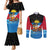 Antigua and Barbuda Christmas Couples Matching Mermaid Dress and Long Sleeve Button Shirt with Santa Sailboat Island Flag and Tropical Gift Design - Wonder Print Shop