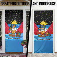 Antigua and Barbuda Christmas Door Cover with Santa Sailboat Island Flag and Tropical Gift Design - Wonder Print Shop