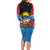 Antigua and Barbuda Christmas Family Matching Long Sleeve Bodycon Dress and Hawaiian Shirt with Santa Sailboat Island Flag and Tropical Gift Design - Wonder Print Shop