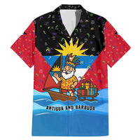 Antigua and Barbuda Christmas Family Matching Mermaid Dress and Hawaiian Shirt with Santa Sailboat Island Flag and Tropical Gift Design - Wonder Print Shop