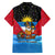 Antigua and Barbuda Christmas Family Matching Off The Shoulder Long Sleeve Dress and Hawaiian Shirt with Santa Sailboat Island Flag and Tropical Gift Design - Wonder Print Shop