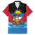 Antigua and Barbuda Christmas Family Matching Off Shoulder Maxi Dress and Hawaiian Shirt with Santa Sailboat Island Flag and Tropical Gift Design - Wonder Print Shop