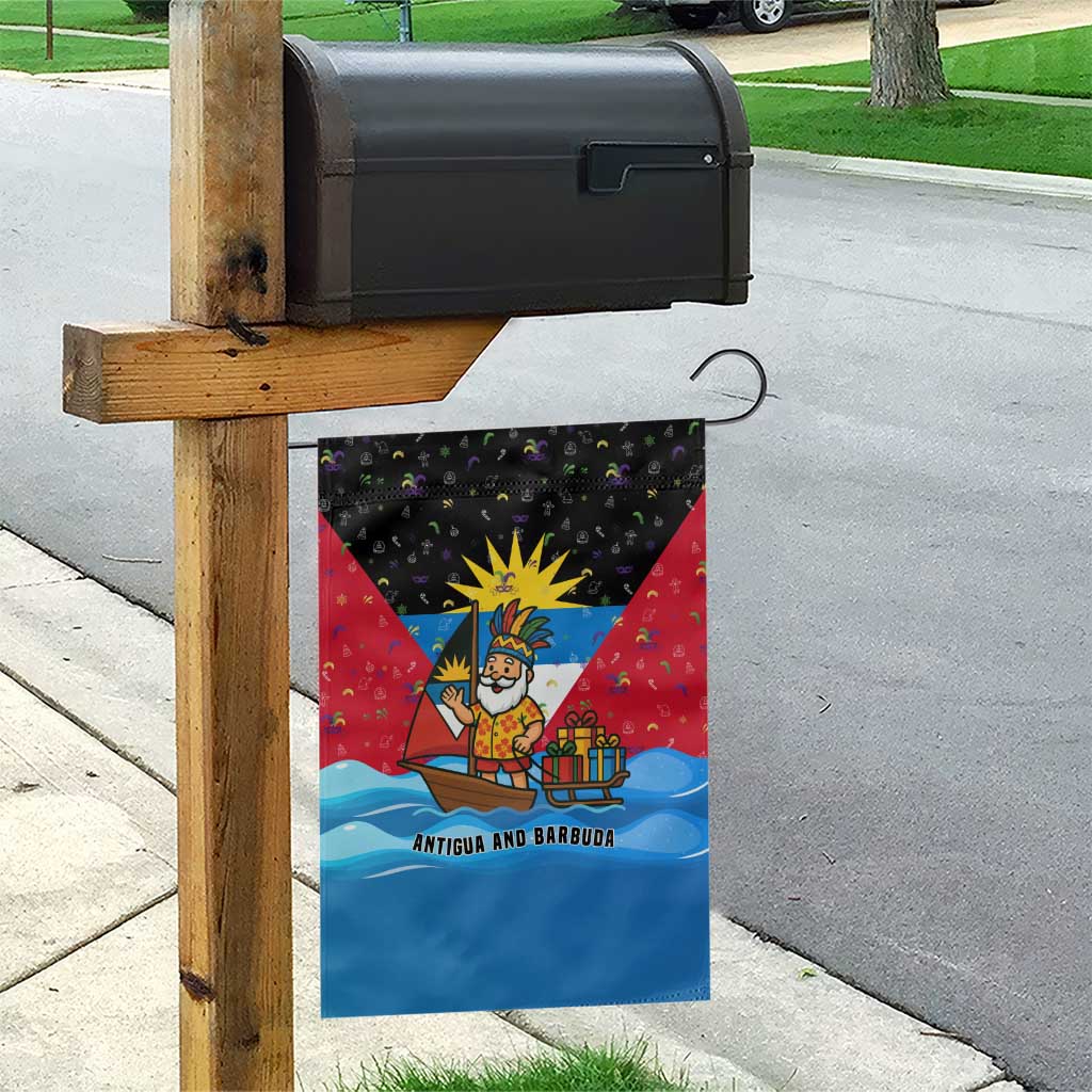 Antigua and Barbuda Christmas Garden Flag with Santa Sailboat Island Flag and Tropical Gift Design - Wonder Print Shop