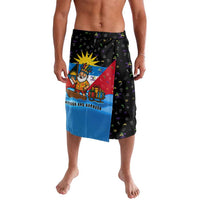 Antigua and Barbuda Christmas Lavalava with Santa Sailboat Island Flag and Tropical Gift Design - Wonder Print Shop