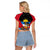 Antigua and Barbuda Christmas Raglan Cropped T Shirt with Santa Sailboat Island Flag and Tropical Gift Design - Wonder Print Shop