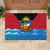 Antigua and Barbuda Christmas Rubber Doormat with Santa Sailboat Island Flag and Tropical Gift Design - Wonder Print Shop