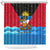 Antigua and Barbuda Christmas Shower Curtain with Santa Sailboat Island Flag and Tropical Gift Design - Wonder Print Shop